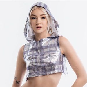 Amani Saab Sequin Crop Top